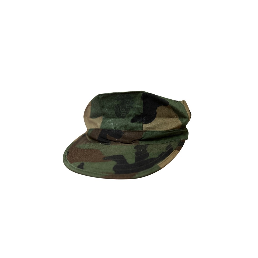 USMC Woodland Camo Utility Cap EGA M & B Headwear Medium DLA100-85-C-0522